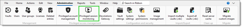 Administration – Privileged session monitoring