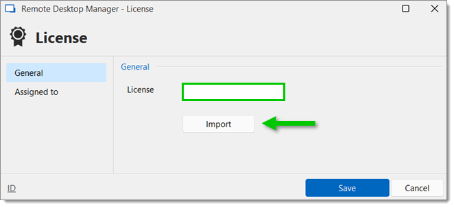 Add or import a license