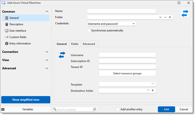 Azure Virtual Machines General settings