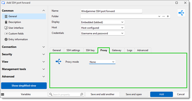 SSH port forward – Proxy