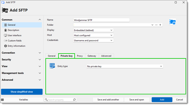 SFTP – Private key