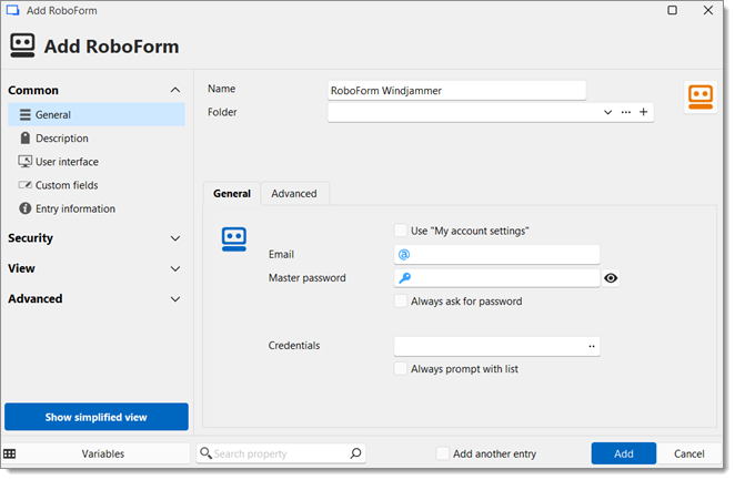 RoboForm General settings