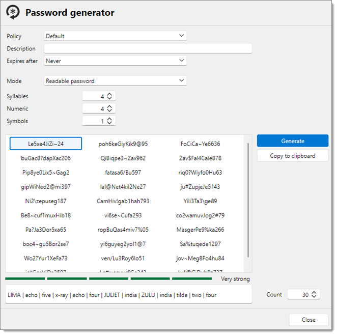 Password generator – Readable password