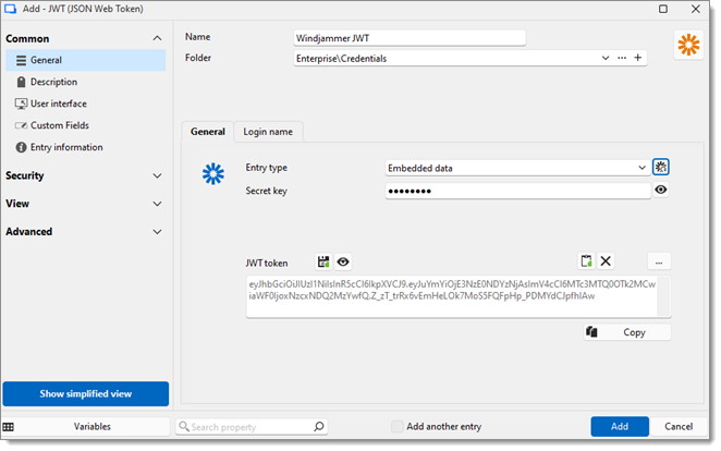 JWT (JSON Web Token) General settings