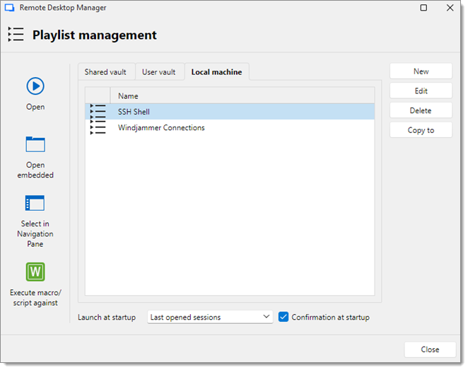 Playlist management options