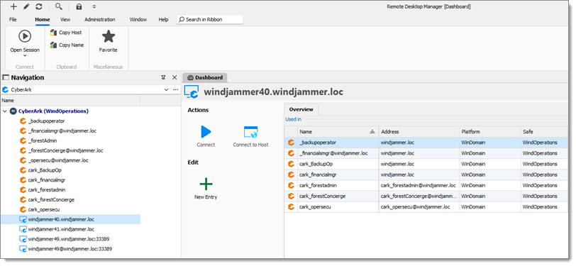 Visualiser les machines et comptes disponibles