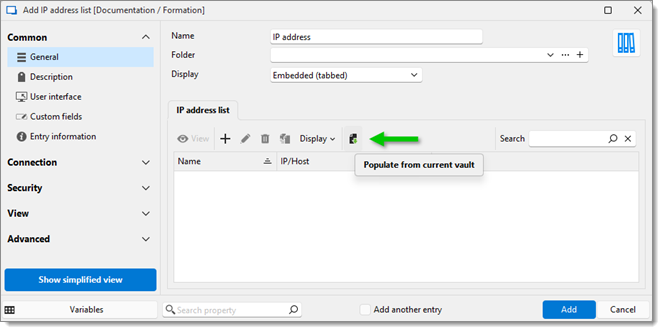 Populate from current vault