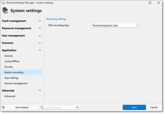 Set to Terminal Playback (.TRP)