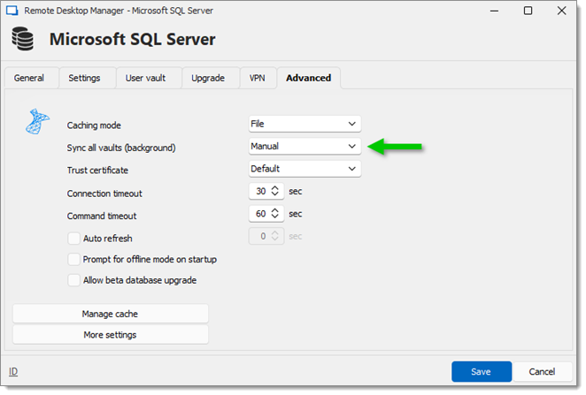 Select between On first load and Manual