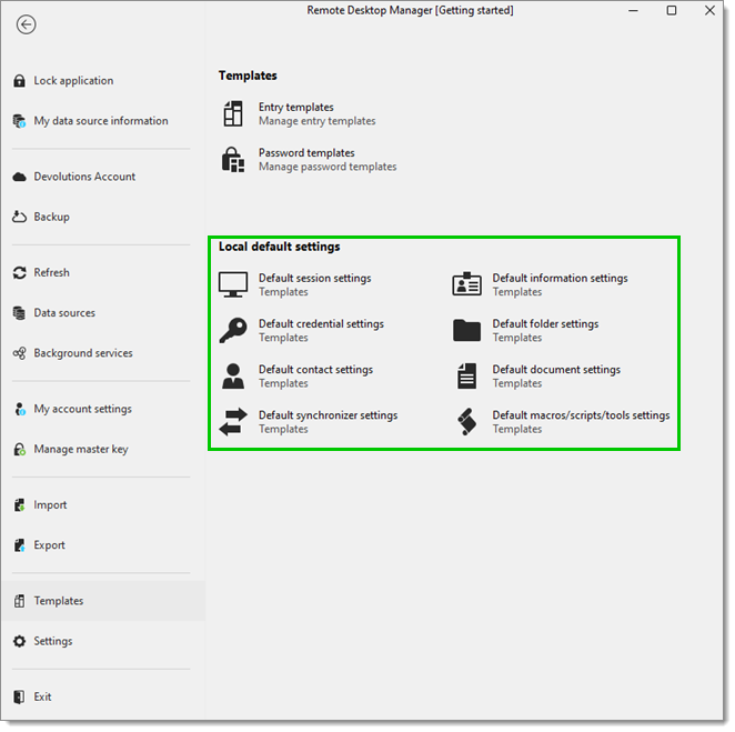 File – Templates