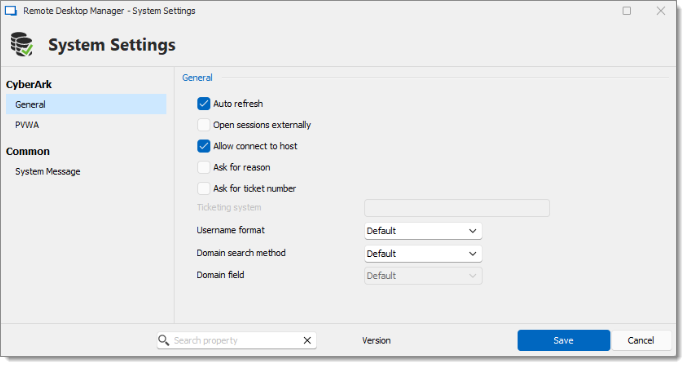 Viewing the Remote Desktop Manager System Settings