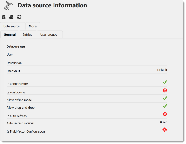 Informations sur ma source de données – Plus – Général