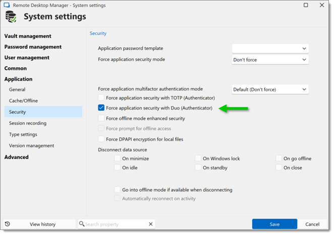 Force application security with Duo (Authenticator)