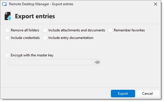 Export entries
