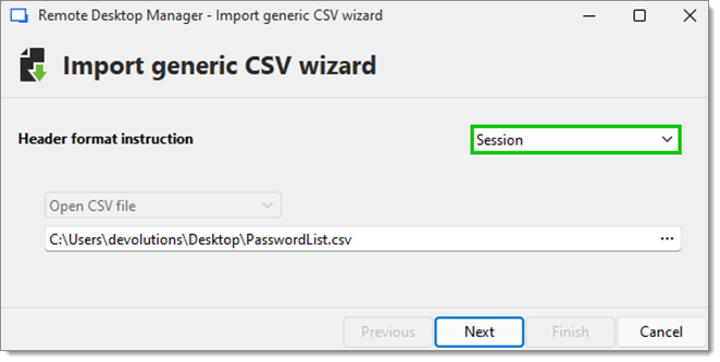 Input the path to the .csv file
