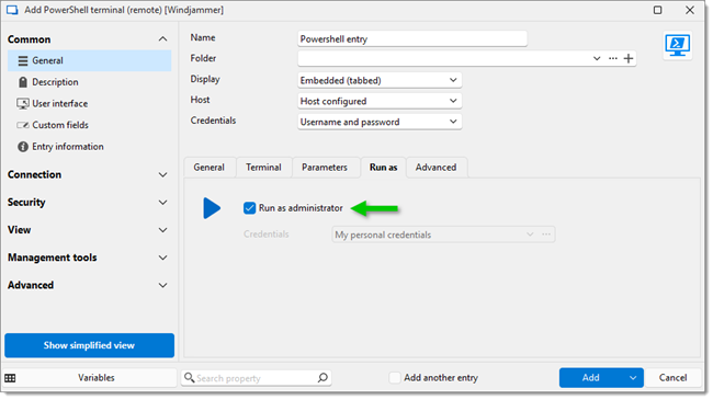 Run as tab - Enable the setting Run as administrator