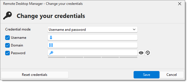 Batch edit – Edit saved credentials