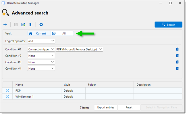 Select Current or All