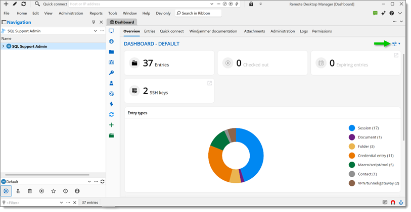 Click Customize dashboard