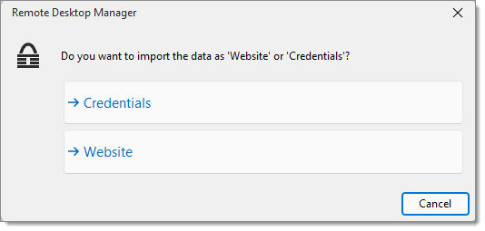 Choose an entry type