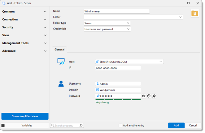 Enter the information in the folder properties