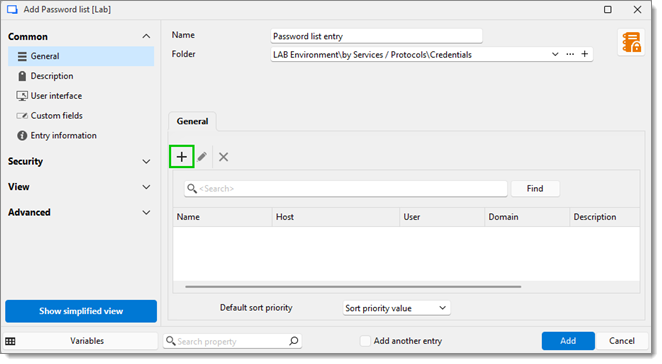 Click on the + sign (Add)