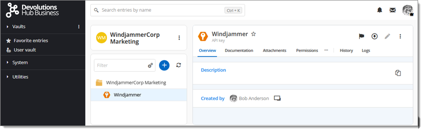 Devolutions Hub web interface
