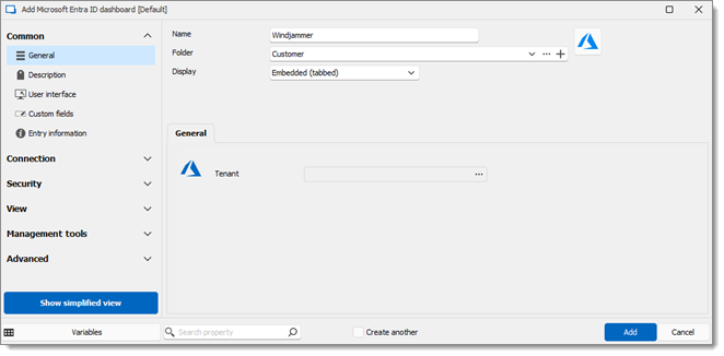 Microsoft Entra ID dashboard entry