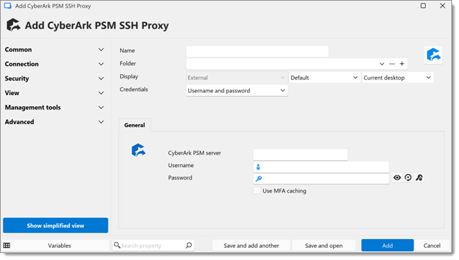 CyberArk PSM SSH Proxy entry