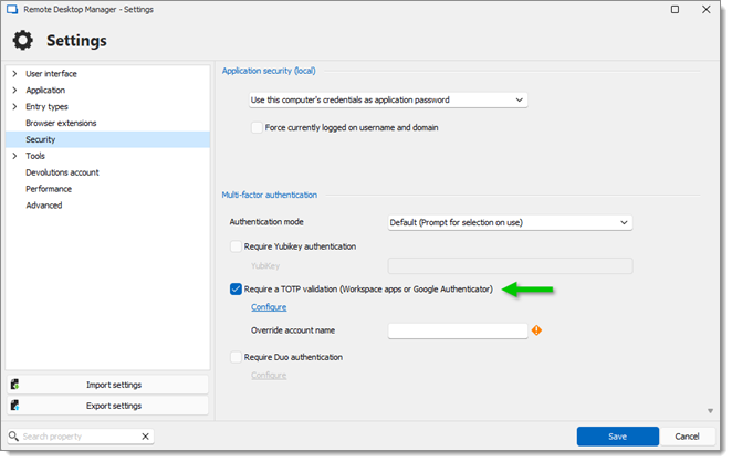 Require a TOTP validation (Workspace apps or Google Authenticator)