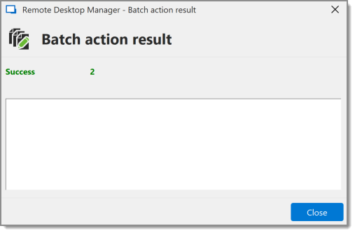 Batch Action Result – Success
