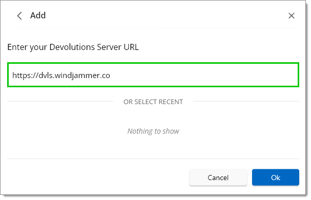 Devolutions Server URL