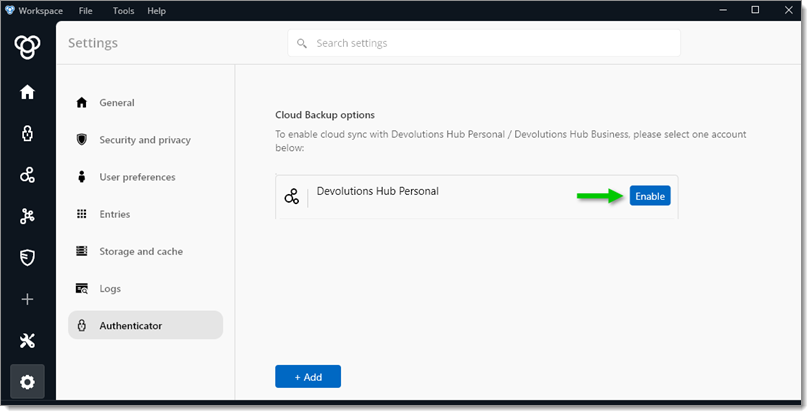 Enable cloud sync