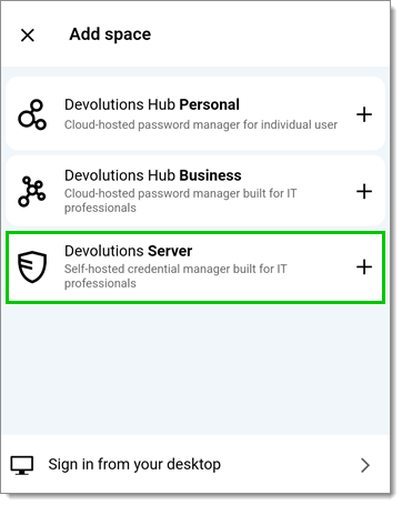 Select Devolutions Server