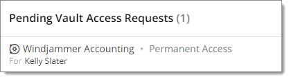 Pending vault Access Requests