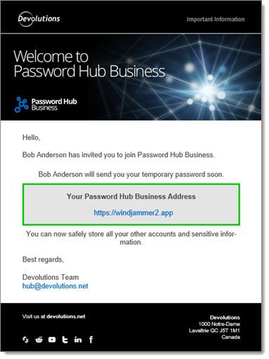 Invitation Email – Temporary Password Not Included