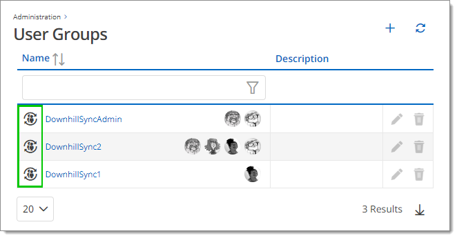 Synced user groups