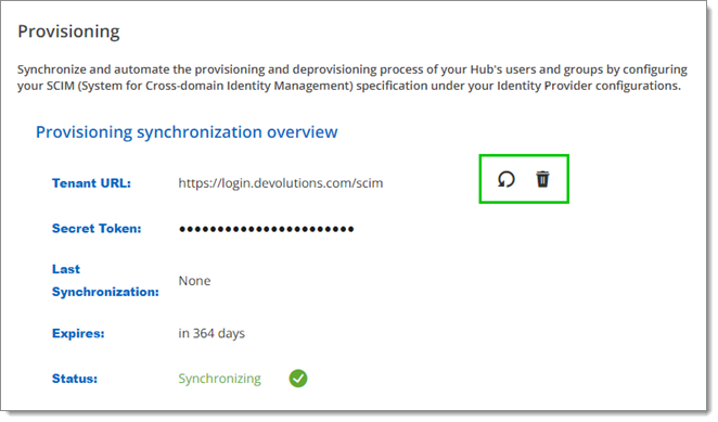 Provisioning synchronization overview