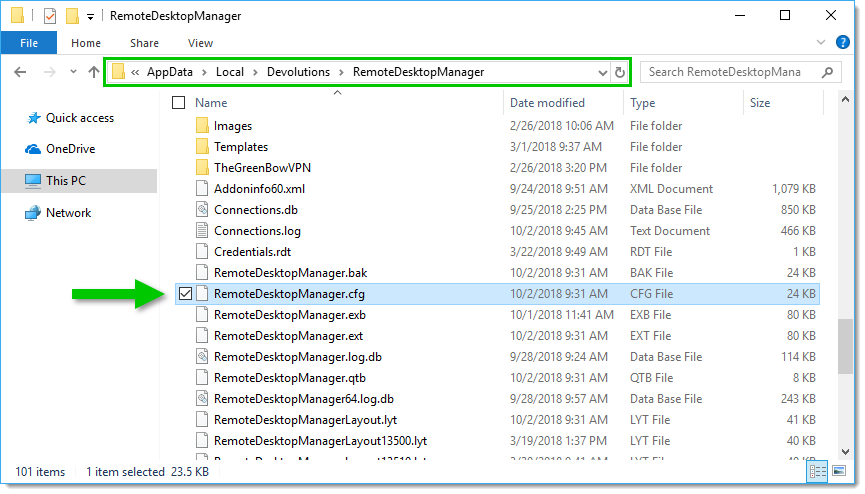 Fichier RemoteDesktopManager.cfg