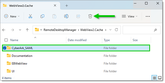 Delete "CyberArk_SAML" Folder