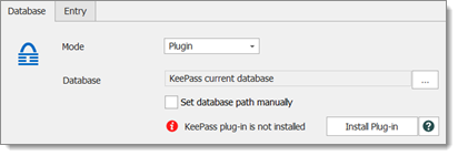Le plug-in KeePass n'est pas installé