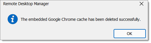 Clear cache confirmation message