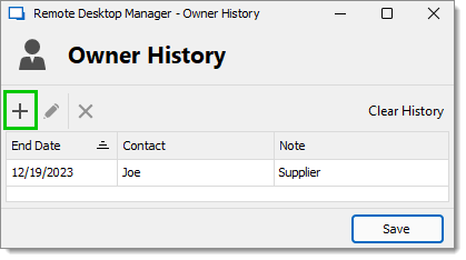 Add an Owner History item