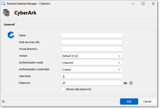 CyberArk window configuration