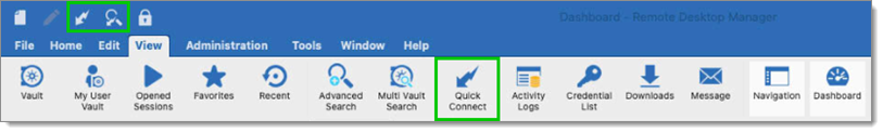 Outil & Bouton Connexion rapide