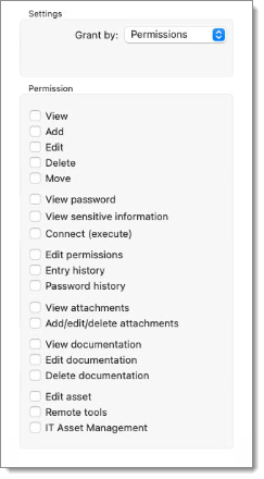 Permission settings