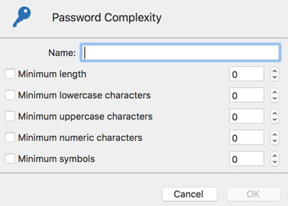 Data Source Settings – Password Complexity