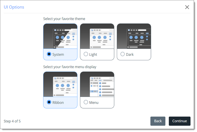 Options de l'UI