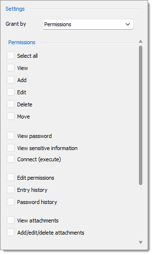 Permission settings