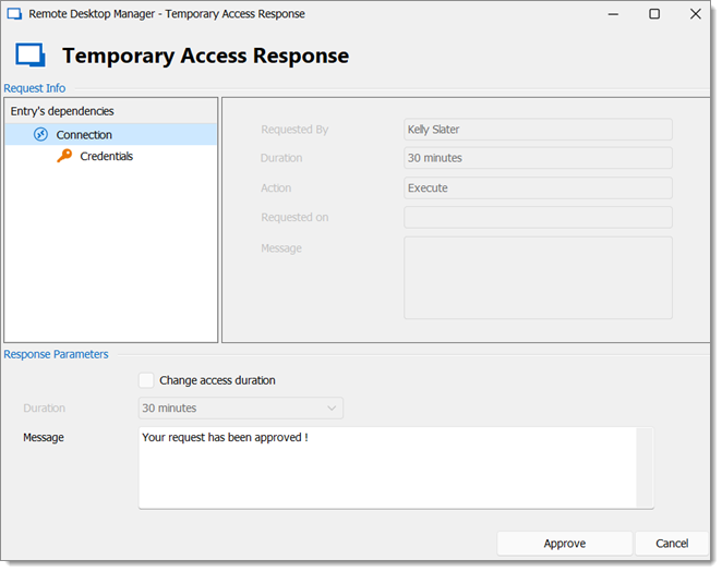 Temporary Access Response